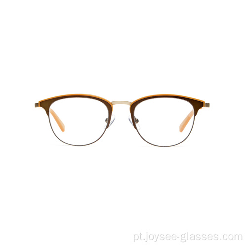 Fashion Logipo personalizado Double Color Brancos Metal Frames Optical Glasses